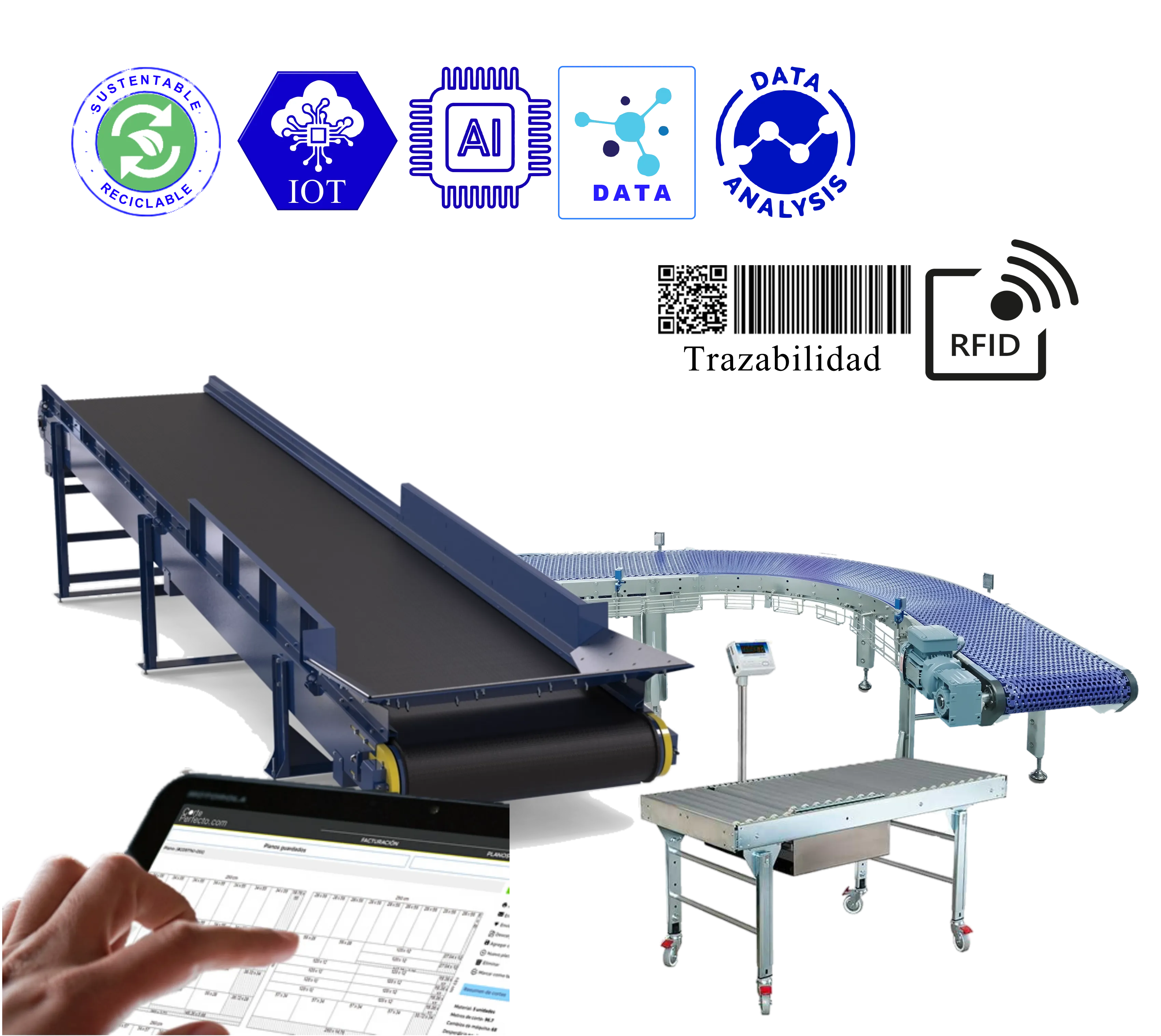 Banda Transportadora con Balanza IOT 